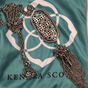 KENDRA SCOTT rhodium Rayne filigree necklace